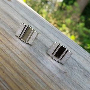 Vintage 80s, Men's SWANK cuff links. Silver/silver